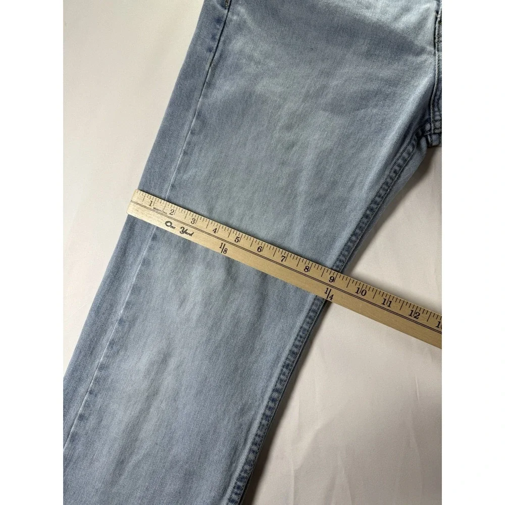Levis 505 Men's Jeans 32x34 Blue Straight Leg Light Wash Denim‎ Work Distressed